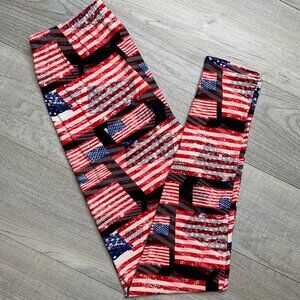 Hologram Flag Print Soft Leggings
